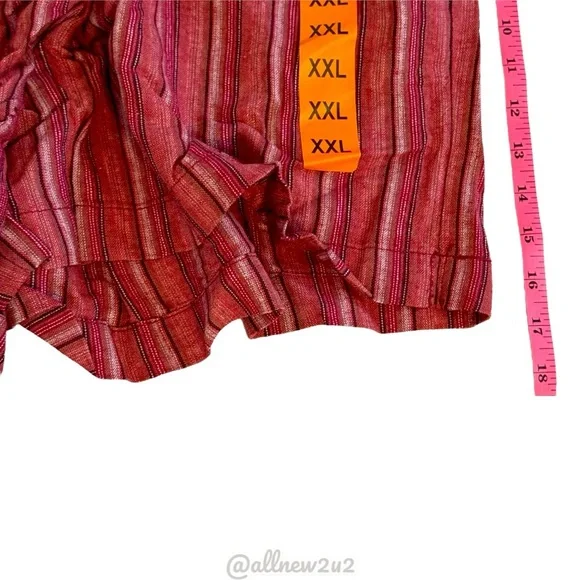 Briggs Women's Red Striped Shorts Linen Size XXL New with tags - Picture 7 of 13